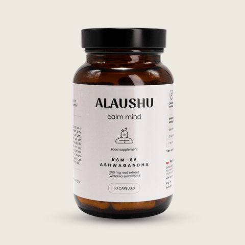 Ašvaganda 500 mg KSM - 66® šaknies ekstraktas “calm mind”, 60 kaps. - Alaushu