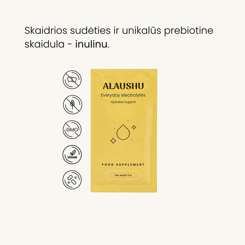 Elektrolitai su prebiotinėmis skaidulomis - Alaushu