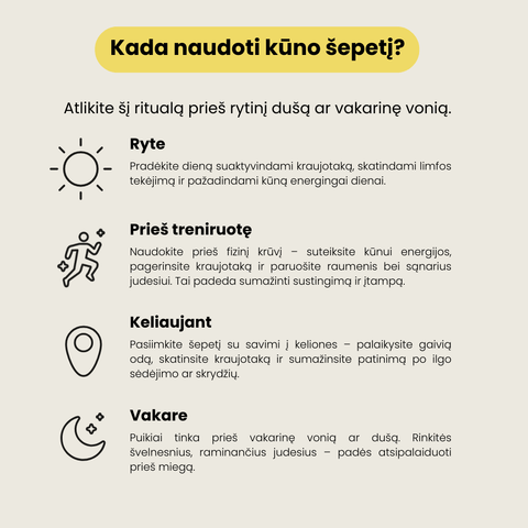 Švelnus kūno šepetys sausam masažui "self - care ritual" - Alaushu